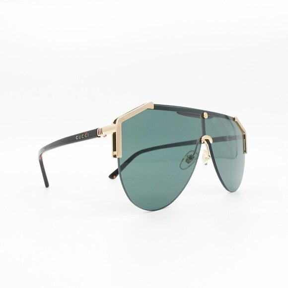 Gucci GG0584 Shield Sunglasses Gold Havana Green OS - Picture 16 of 16